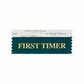 First Timer Teal Award Ribbon w/ Gold Foil Print (4"x1 5/8")